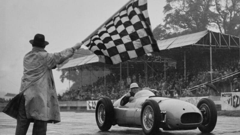 Reg Parnell wins Royal Automobile Club Woodcote Trophy in 1950 at Goodwood