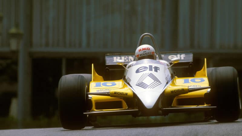 Renault of Rene Arnoux in 1982 F1 Monaco Grand Prix