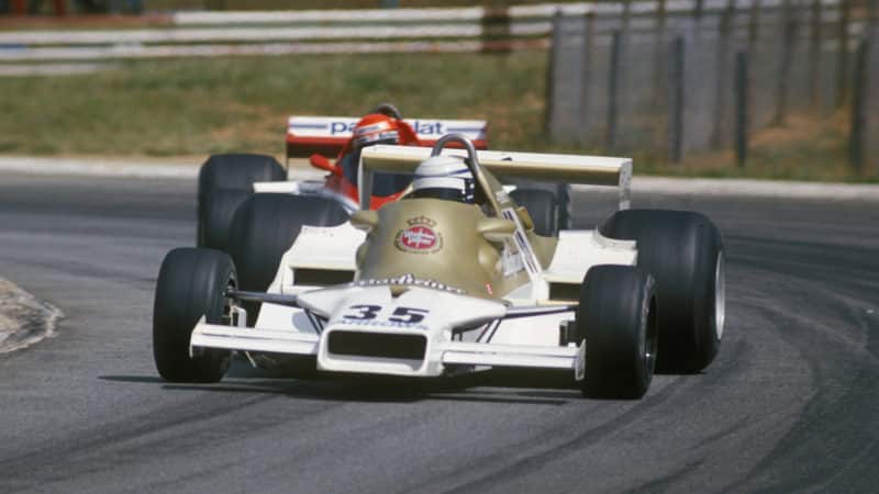 Riccardo Patrese leads the 1978 South African Grand Prix for Arrows