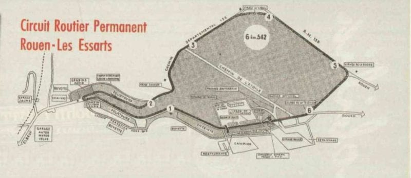 Rouen les Essarts 1950s map