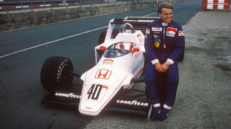 Stafan Johansson Spirit F1 team launch 1983 Silverstone
