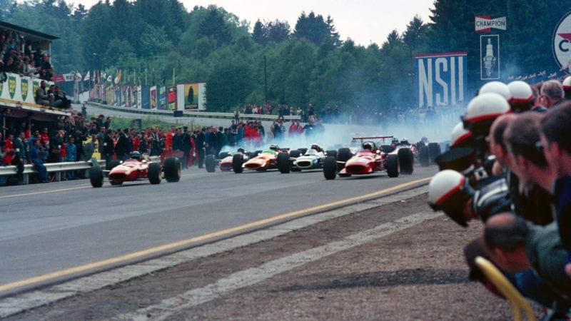 Start of the 1968 F1 Belgian Grand prix