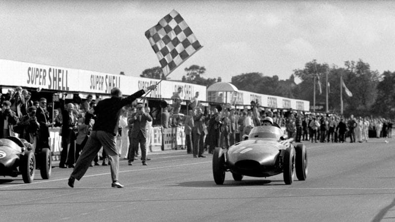 Stirling Moss Vanwall 1957 British GP Silverstone