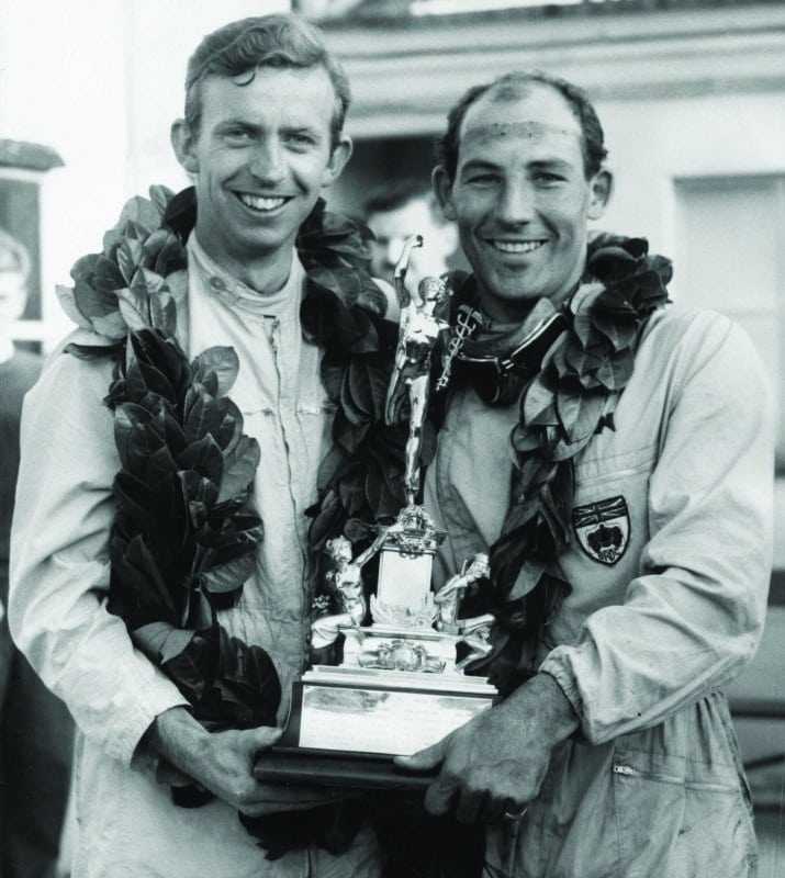 Stirling Moss and Tony Brooks with 1958 TT Trophy