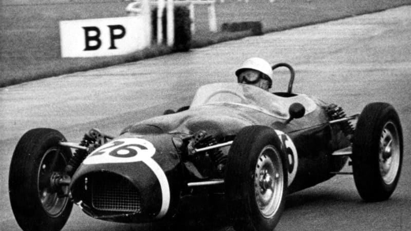 Stirling Moss in Ferguson P99 at Aintree in 1961 British Grand Prix