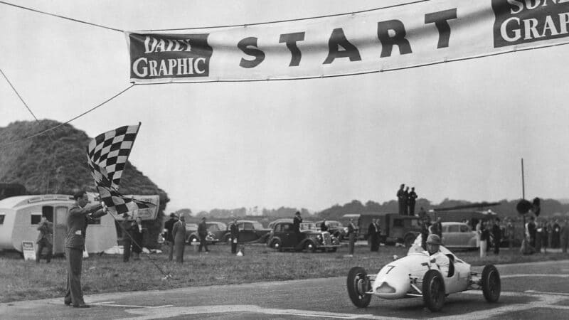 Stirling Moss wins at first Goodwood race meeting in 1948