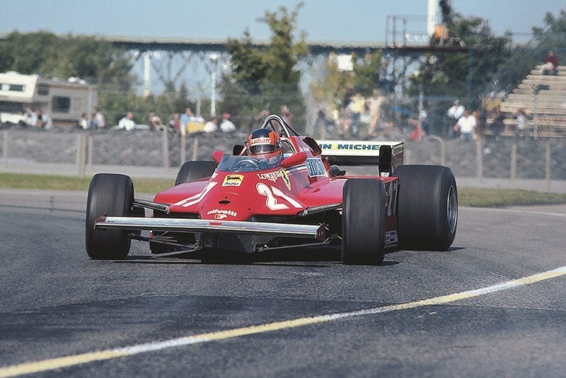 Gilles Villeneuve in his Ferrari 126CK.