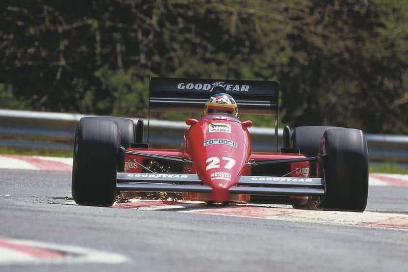 Michele Alboreto at the wheel of his Ferrari F187.