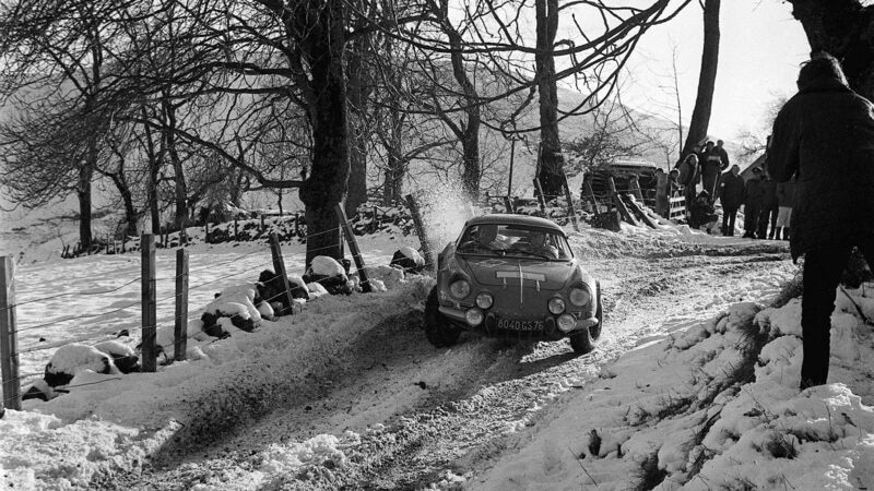 The Alpine Renault driven by Jean-Luc Therier at an RAC Rally, November 1970