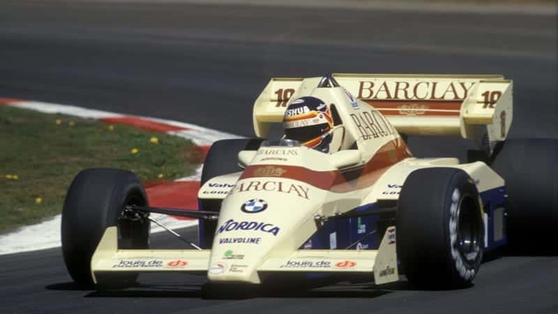 Thierry Boutsen in an Arrows BMW during the 1984 Belgian Grand Prix at Zolder