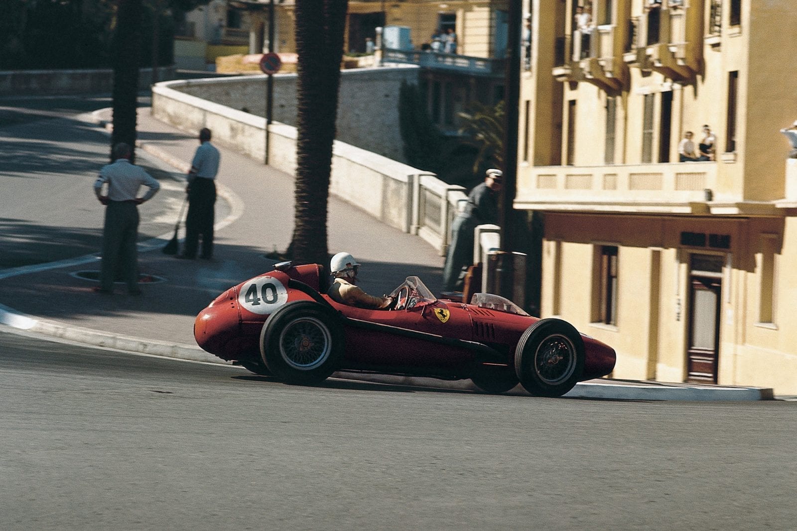 Ferrari's Wolfgang von Trips takes on the Loews hairpin at the 1958 Monaco Grand Prix