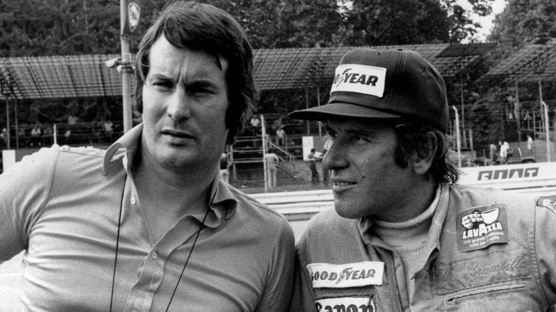 Vittorio Brambilla with Robin Herd at Monza for the 1975 Italian Grand Prix