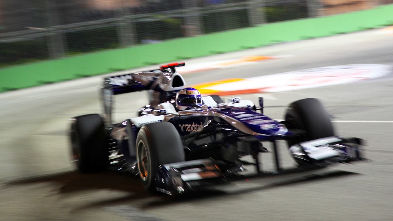 Williams of Rubens Barrichello in 2010 Singapore Grand Prix