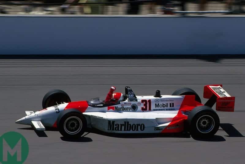 Al Unser Jr wins the 1994 Indianapolis 500 for Penske-Mercedes
