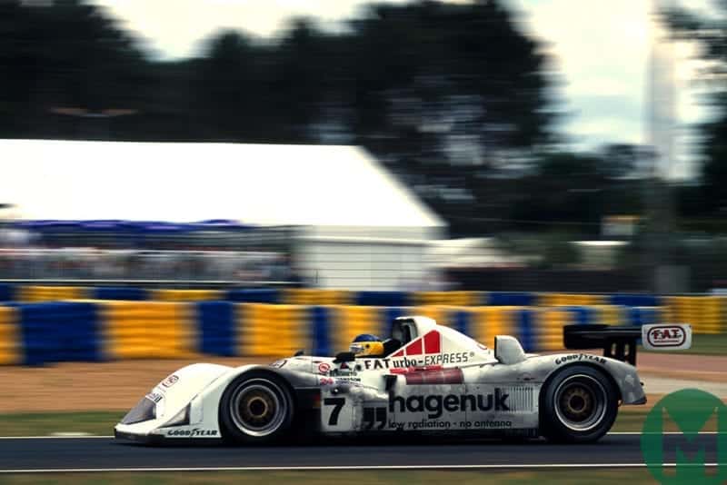 Michele Alboreto on his way to victory at 1997 Le Mans in his Porsche LMP1
