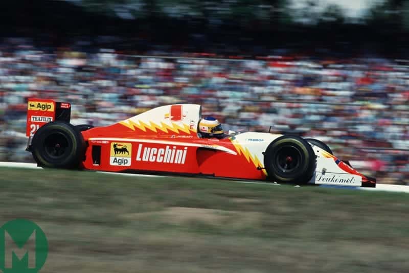 Michele Alboreto in his Scuderia Italia at the 1993 German GP