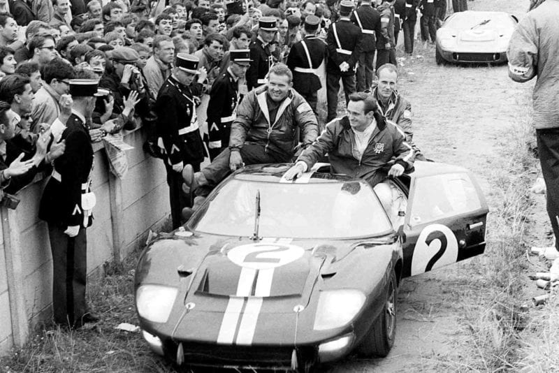 Chris Amon goes off road on his way back to pits in his Ford GT40 MkII
