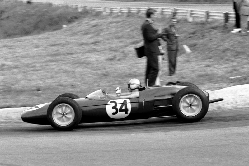 Jim Clark driving his Lotus 21.