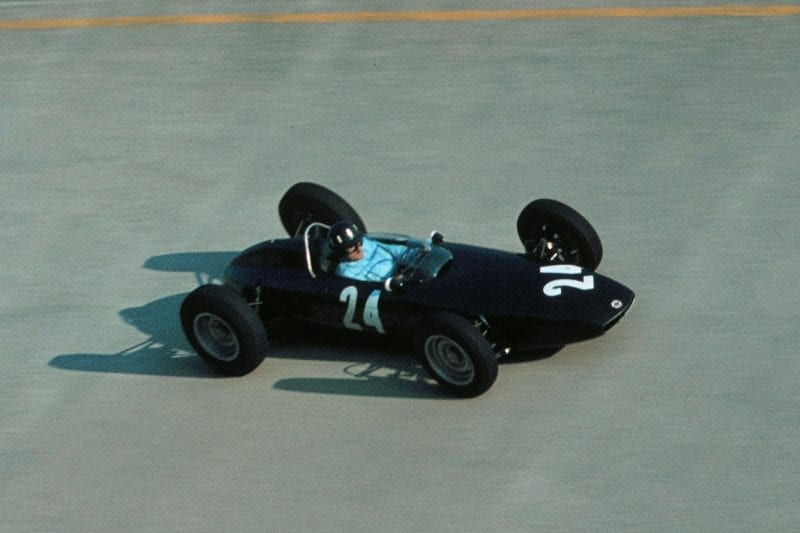 Graham Hill at the wheel of his BRM P48/5