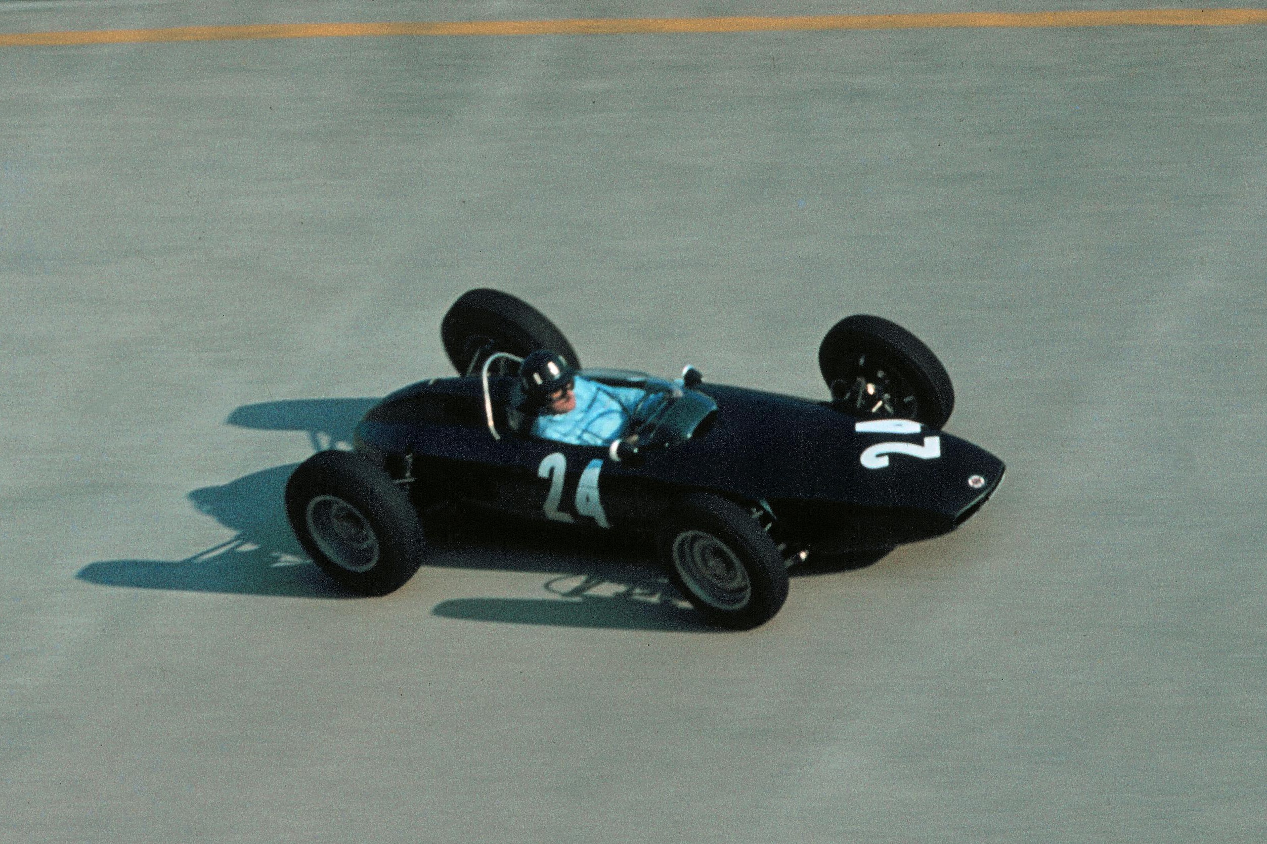 Graham Hill at the wheel of his BRM P48/5