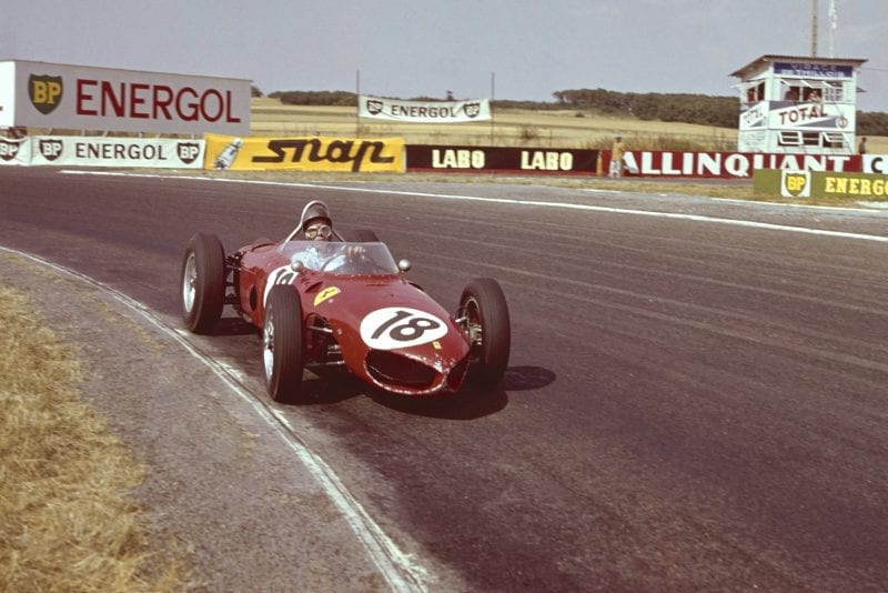 Richie Ginther at the wheel of a Ferrari Dino 156.