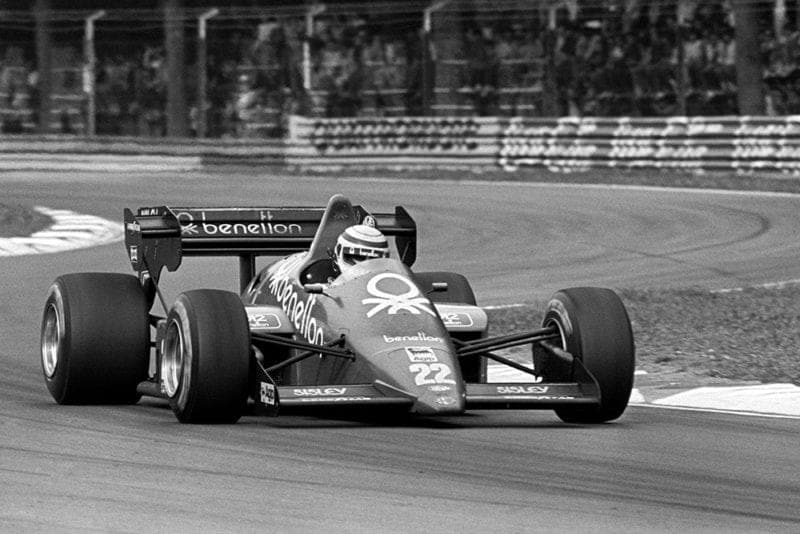 Riccardo Patrese in his Alfa Romeo 184T, finished third.