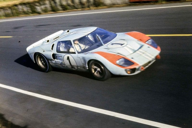 Ken Miles pushes on at 1966 Le Mans in his Ford GT40