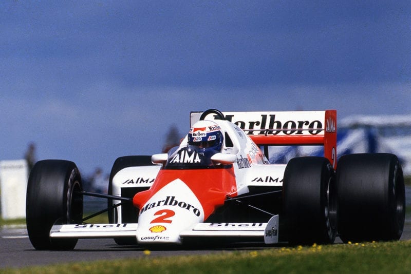 Alain Prost McLaren MP4/2B preserved his fuel better than the rest to claim victory.