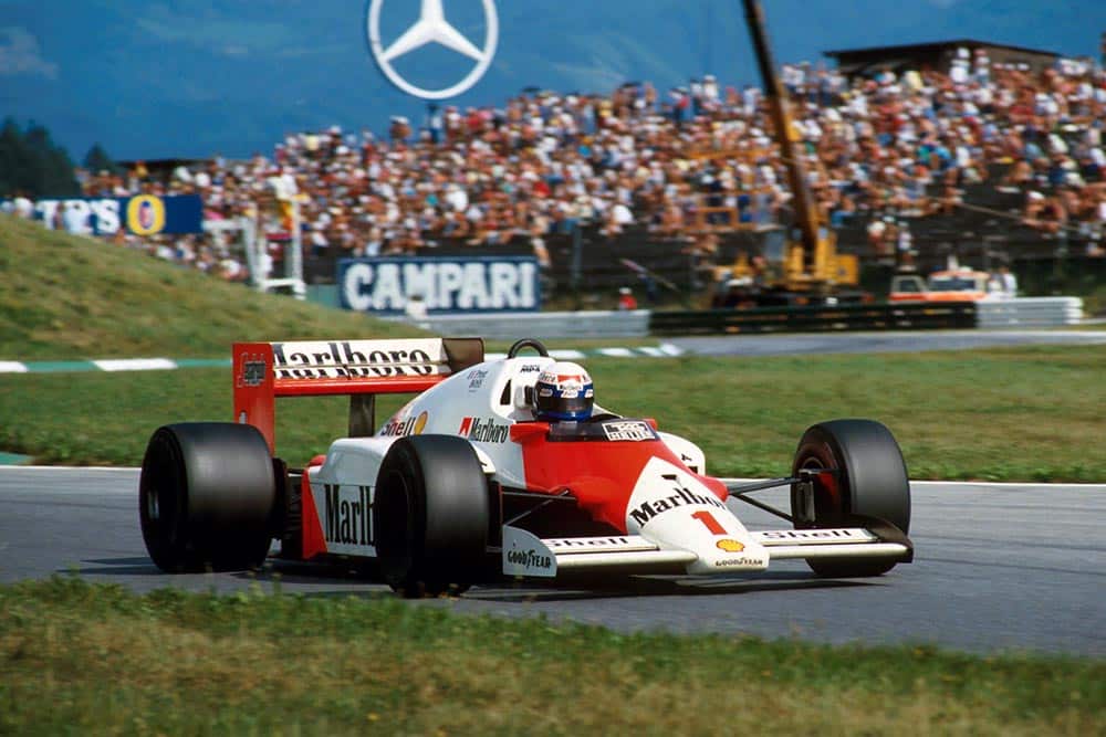 Alain Prost, McLaren MP4/2C, ended up winning the race by an entire lap.
