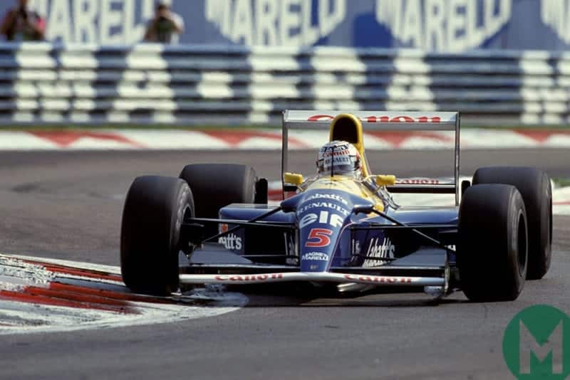 Nigel Mansell in his Williams-Renault at the 1992 Italian GP
