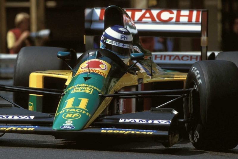 Mika Hakkinen in his Lotus at 1992 Monaco Grand Prix