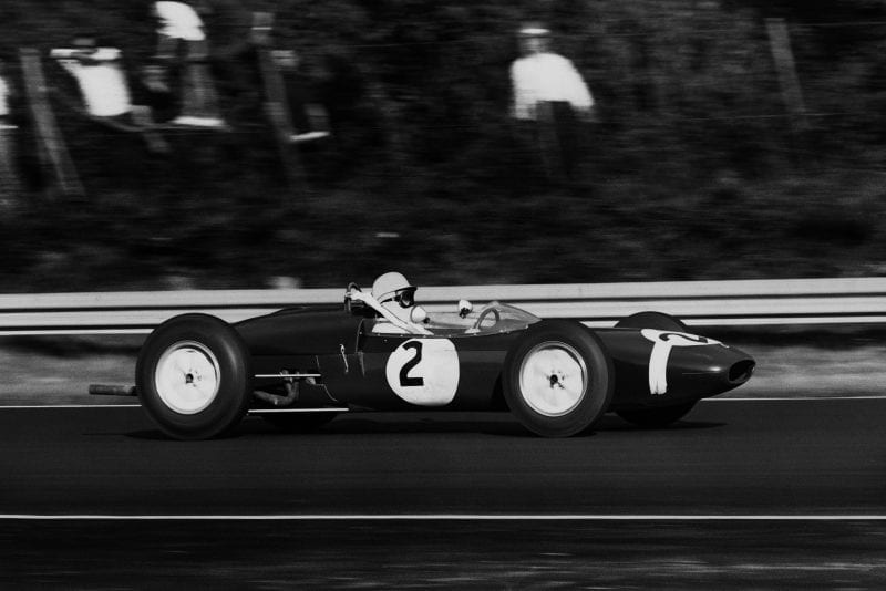 Stirling Moss in a Lotus 21-Climax.