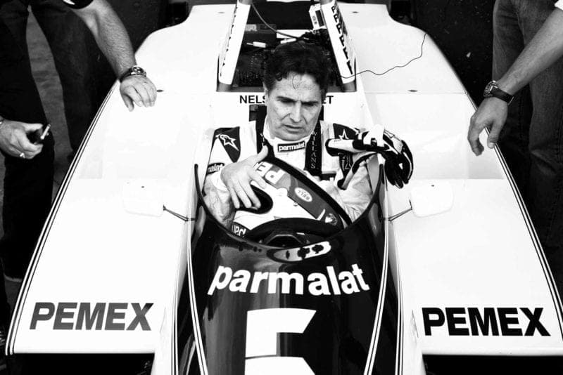 Nelson Piquet is reunited with his 1981 Brabham Brazilian GP
