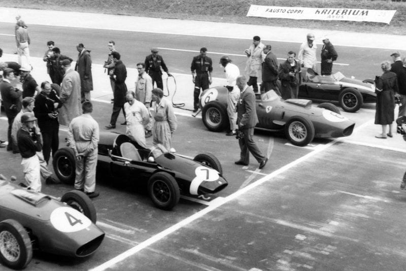 Tony Brooks -Ferrari Dino 246; Stirling Moss - Cooper T51; Dan Gurney - Ferrari Dino 246; Jack Brabham - Cooper T51.