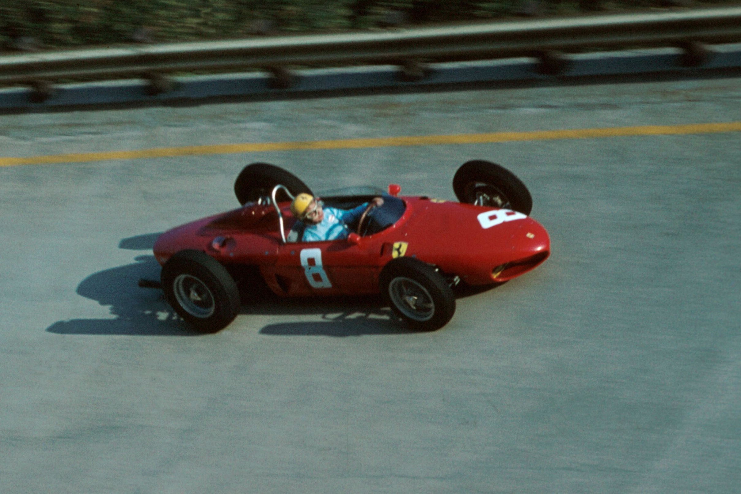 Ricardo Rodriguez pilots a Ferrari 156.
