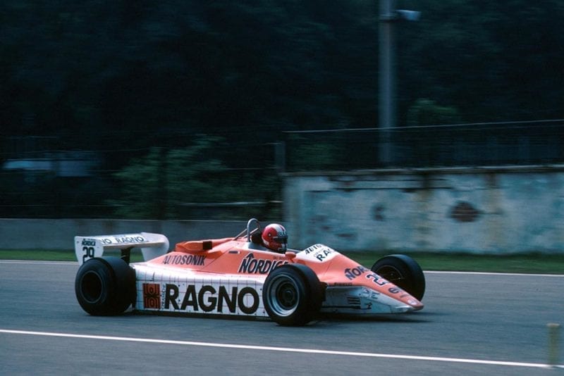 Marc Surer who retired when his Arrows A4 suffered ignition failure