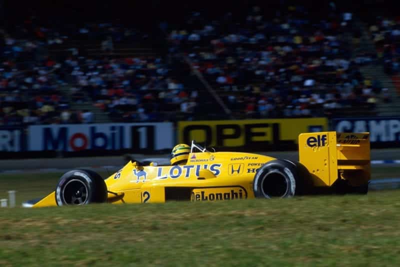 Ayrton Senna in his Lotus 99T.