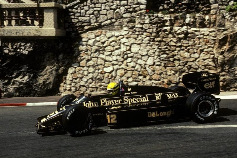 Ayrton Senna Lotus 98T qualified and finished third.