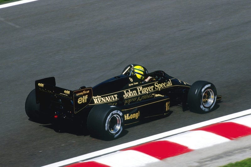 Ayrton Senna driving a Lotus 98T finished in second place.