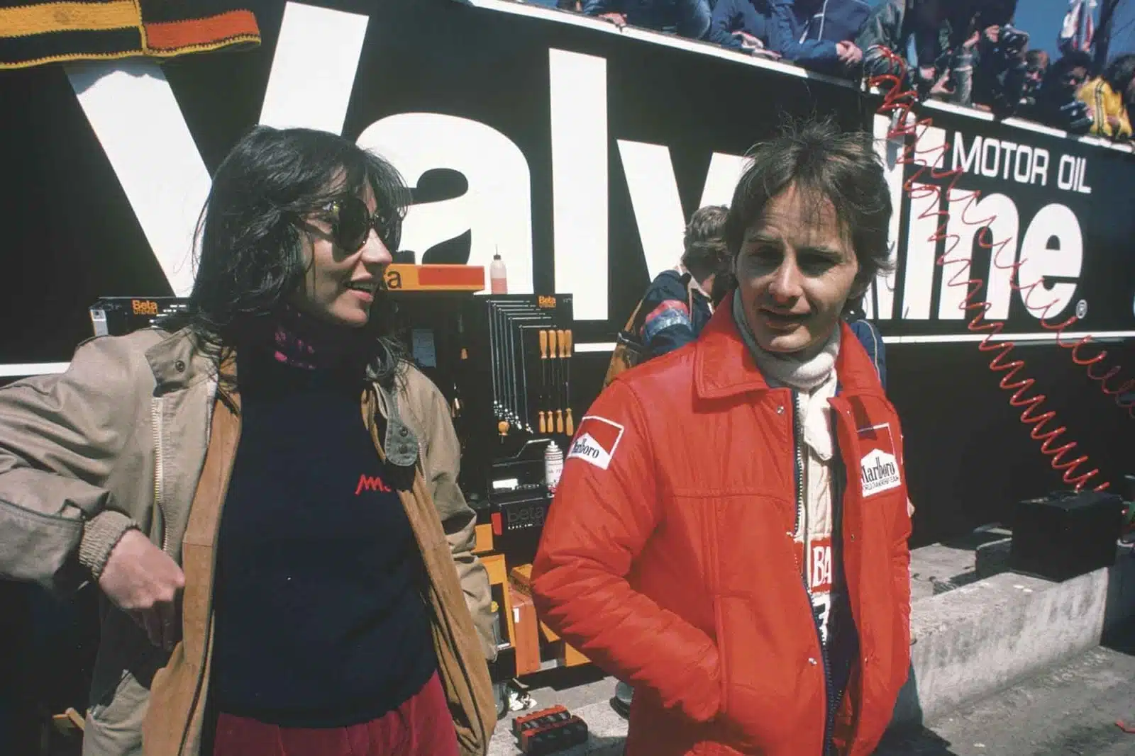 Joann and Gilles Villeneuve at the 1980 Belgian Grand Prix
