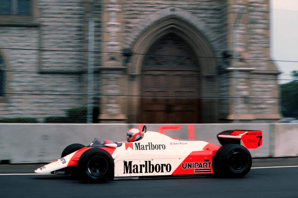 Winner John Watson in his Mclaren MP4B.