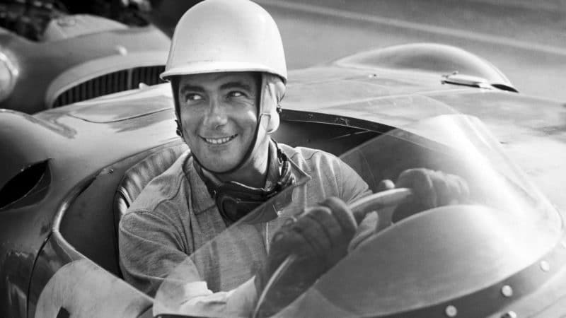 Jean Behra in cockpit at 1957 Grand Prix de Pau
