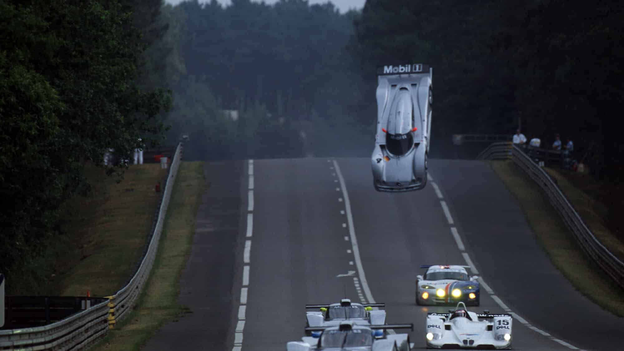 1999 Le Mans Mercedes Mark Webber crashes