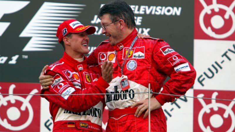 Michael Schumacher Ross Brawn Ferrari