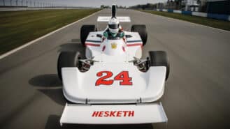 James Hunt’s Hesketh 308 F1 car driven: Follow the bear