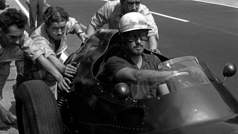 Jo Bonnier, BRM P25, Grand Prix of Germany, AVUS, 02 August 1959. (Photo by Bernard Cahier/Getty Images)