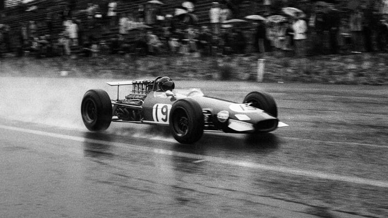 Jochen Rindt in wet 1968 Belgian Grand Prix