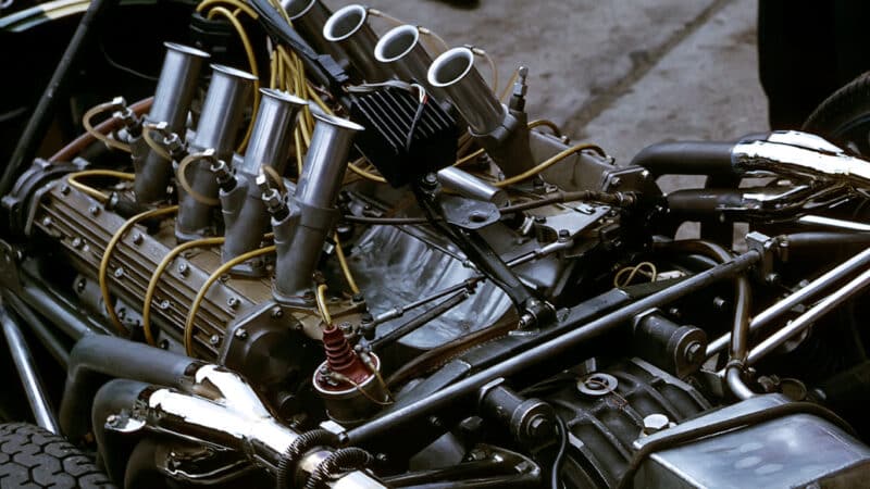 Repco V8 F1 engine in Brabham car