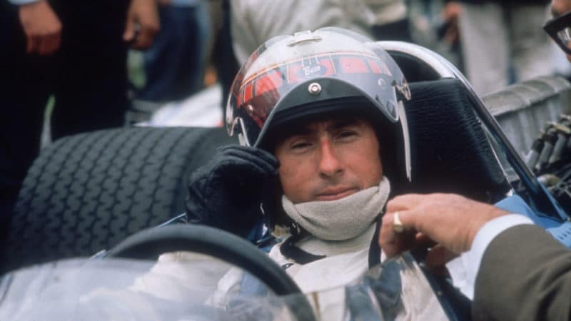 Scottish racing driver Jackie Stewart in his car at Brands Hatch, late 1960s. Stewart, who won the World Championship three times, drove for BRM (British Racing Motors) from 1965. (Photo by Central Press/Hulton Archive/Getty Images)