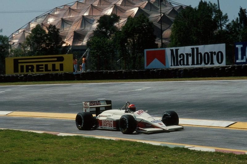 Eddie Cheever finished 4th in his Arrows A10 at the Mexican Grand Prix.